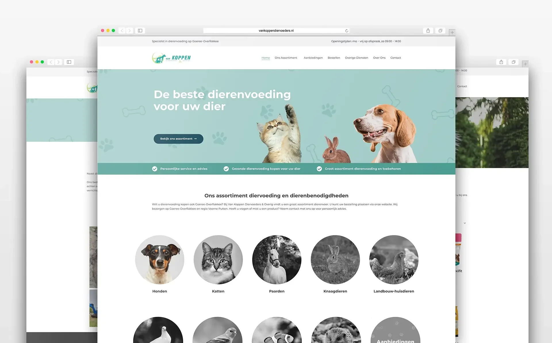 website design voor dierenvoeding winkel