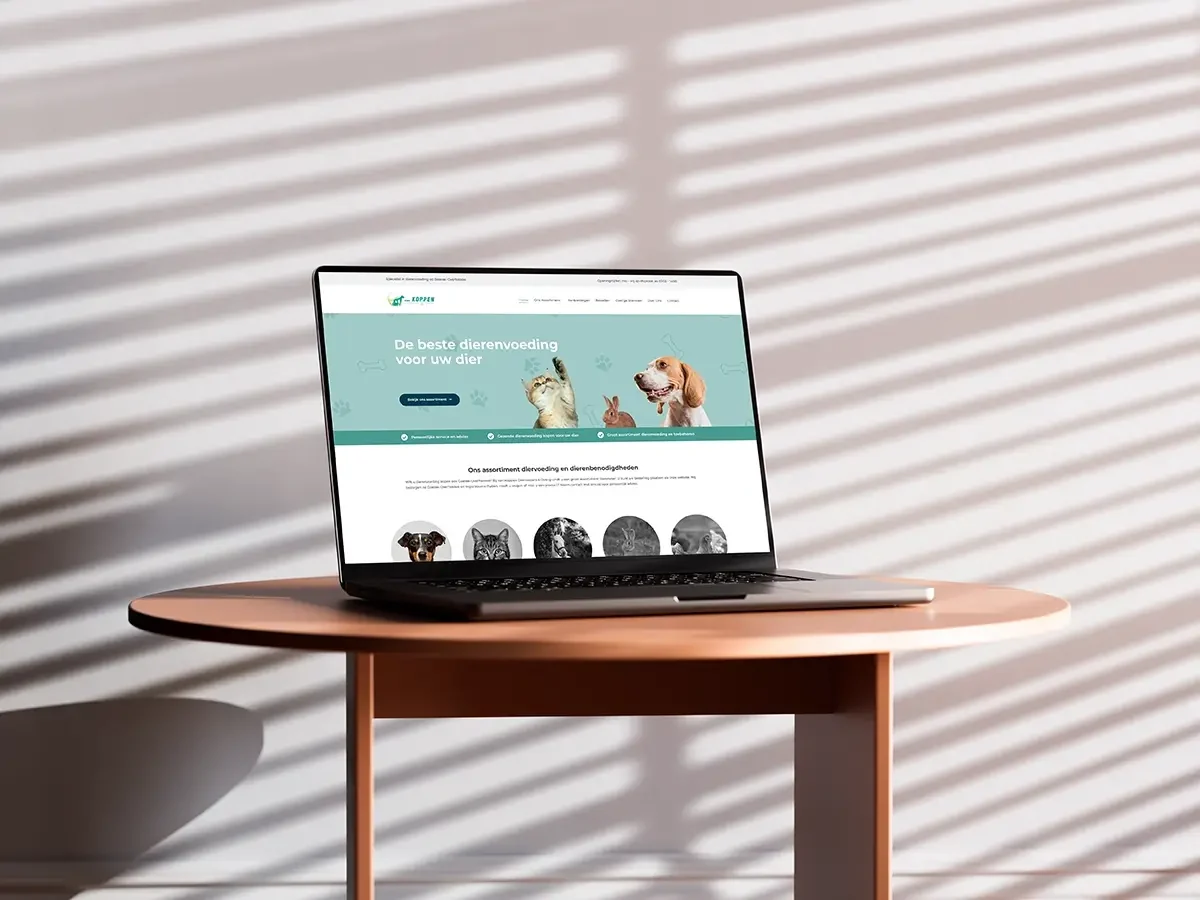 website voor dierenvoeding winkel