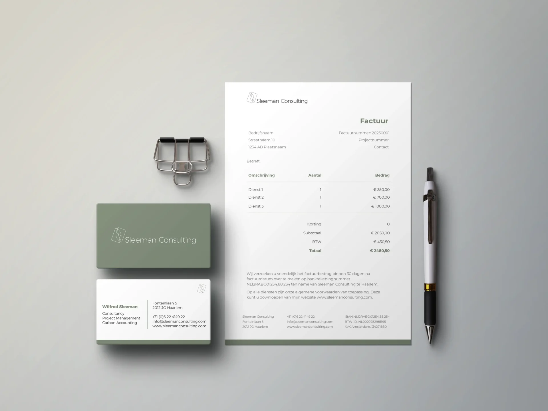 briefpapier en visitekaartjes duurzame consultancy