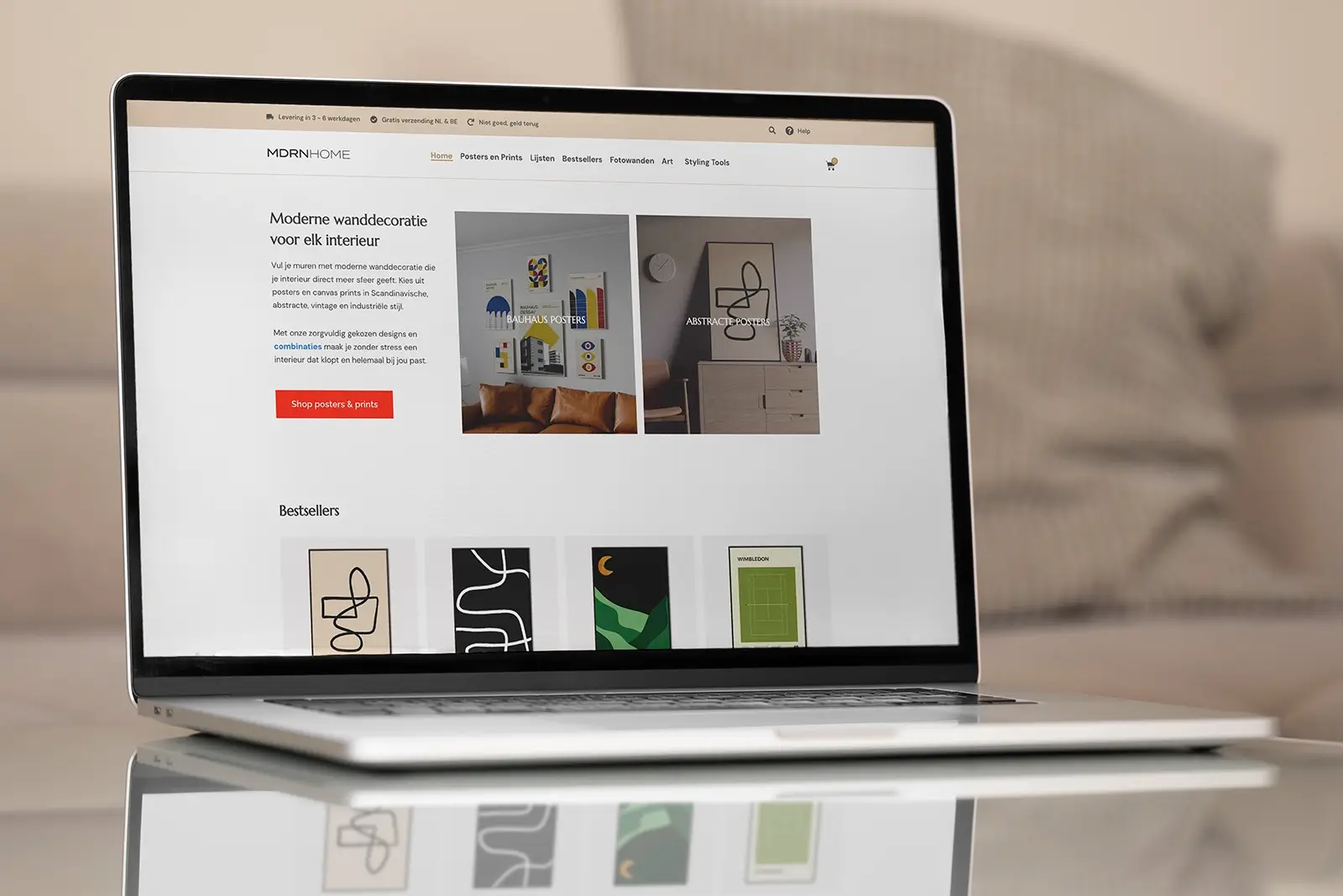 WooCommerce webshop met minimalistische branding en conversiegerichte UX