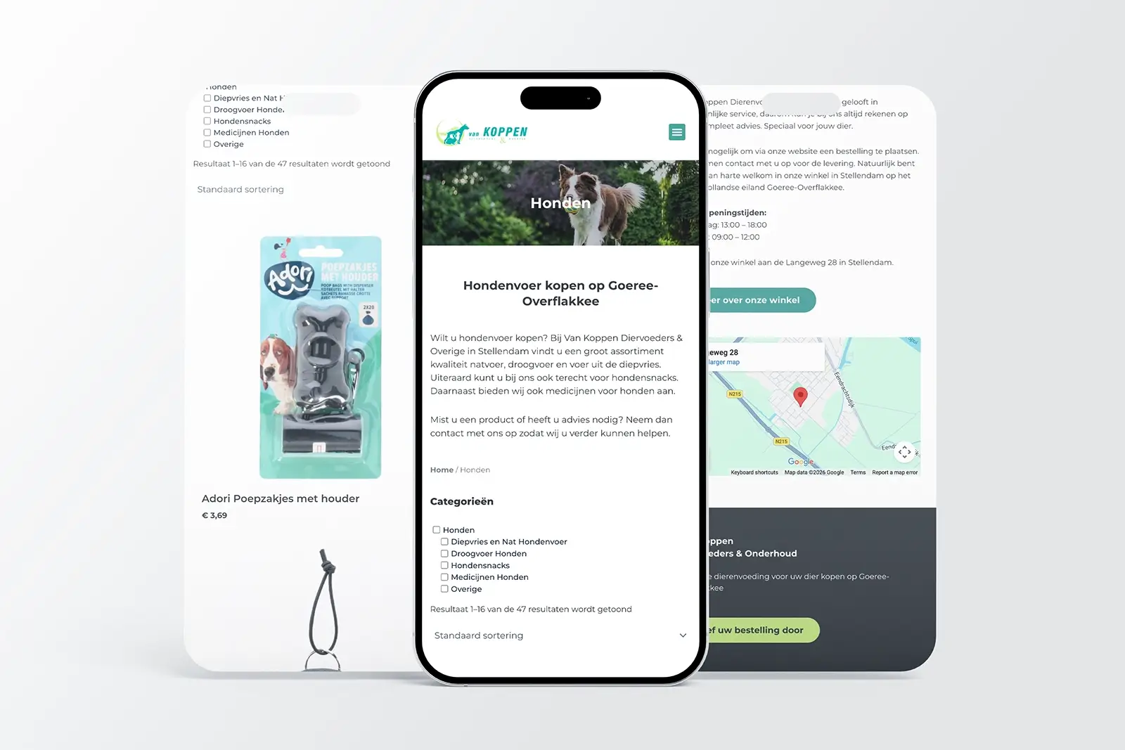 mobiele website dierenwinkel