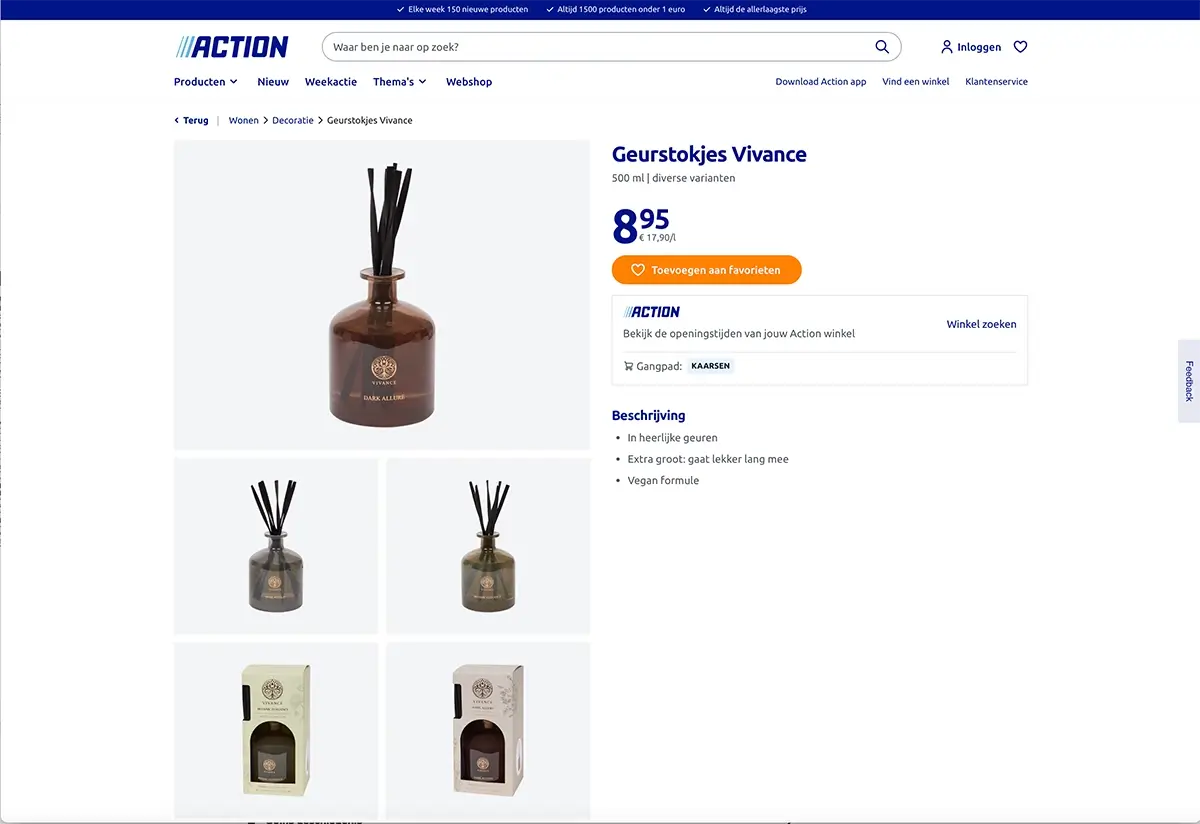 Branding voor je webshop: waarom merkidentiteit je prijzen verdedigt 1 branding voor je webshop voorbeeld van de action